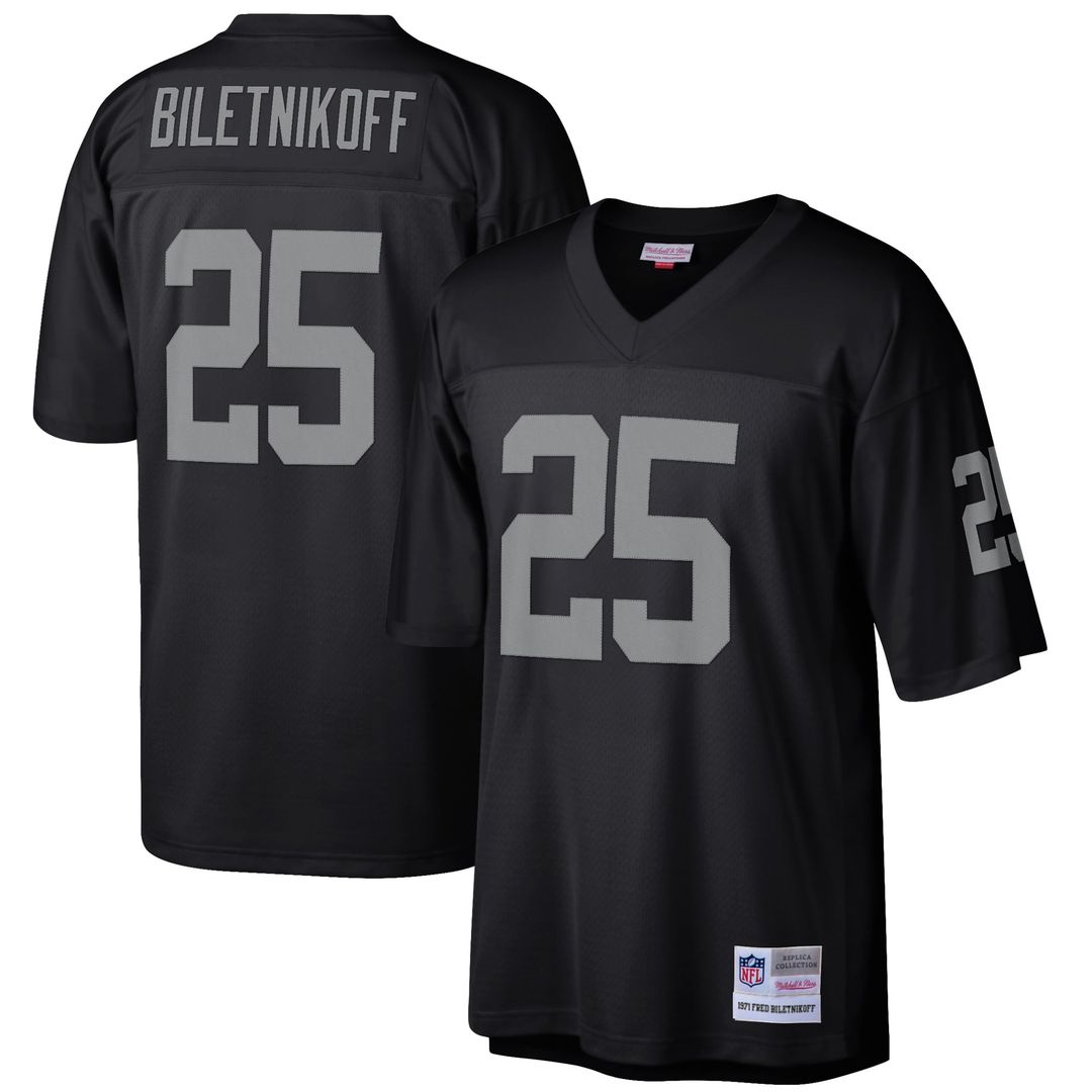 Fred Biletnikoff Las Vegas Raiders Mitchell & Ness Black Retired Player Legacy Replica Jersey