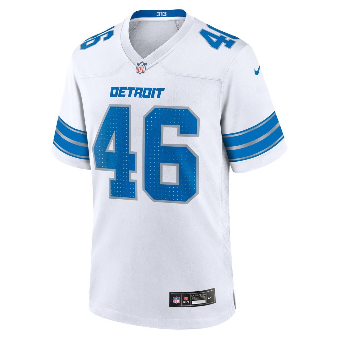 Jack Campbell Detroit Lions Nike White White Game Jersey