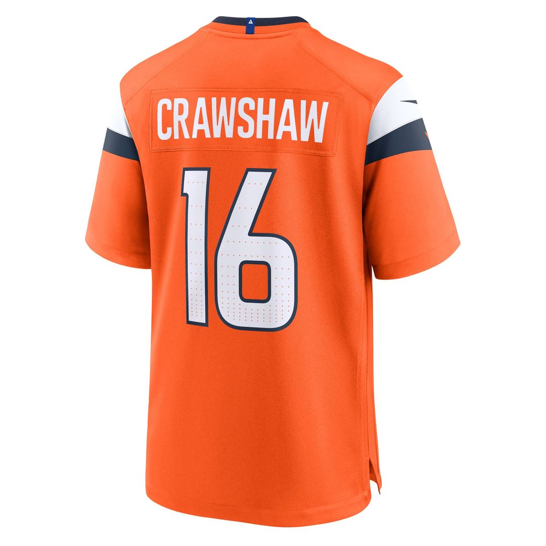 Jeremy Crawshaw Denver Broncos Nike Orange Team Game Jersey