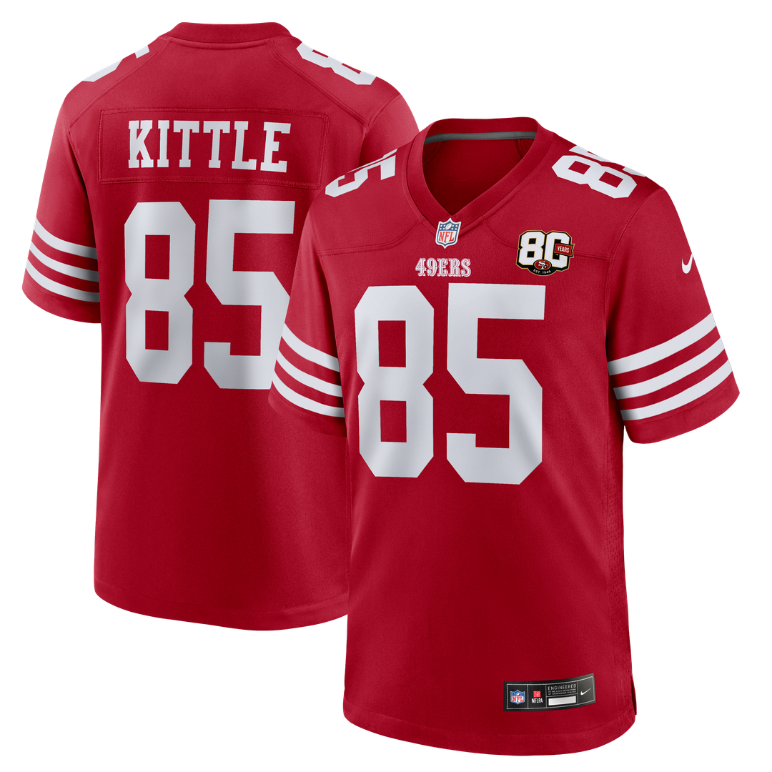 George Kittle San Francisco 49ers Nike Scarlet 80th Anniversary Game Jersey