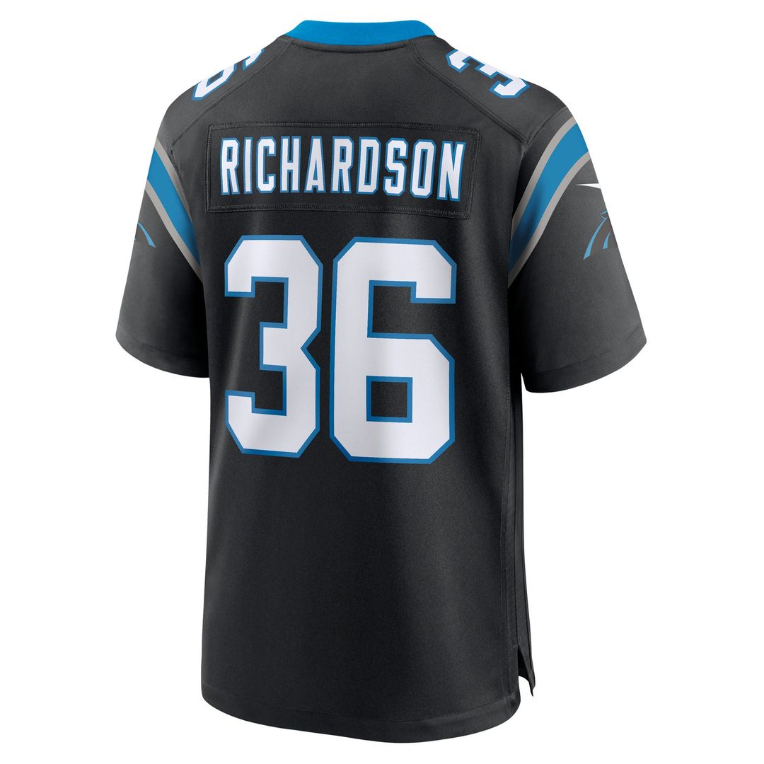 Demani Richardson Carolina Panthers Nike Black Team Game Jersey