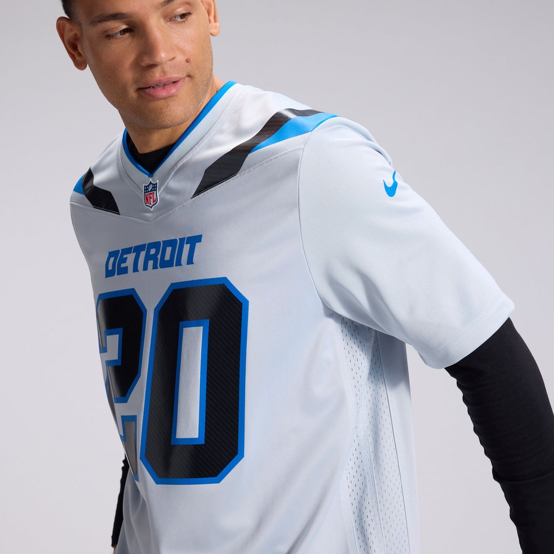 Barry Sanders Detroit Lions Nike Silver 2026 Rivalries Collection Game Jersey