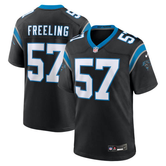 Monroe Freeling Carolina Panthers Nike Black Team Game Jersey