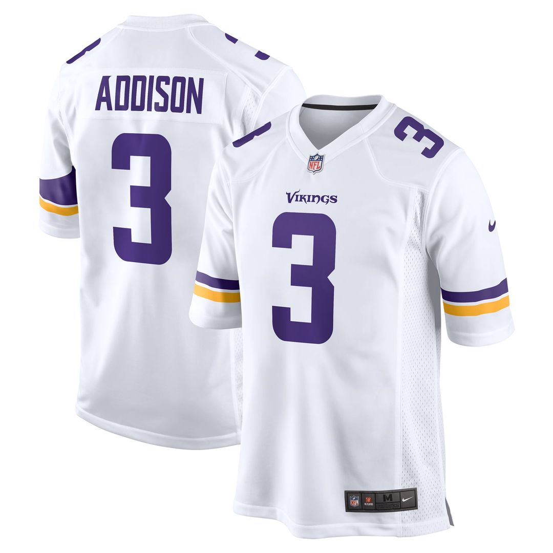 Jordan Addison Minnesota Vikings Nike White Away Game Jersey