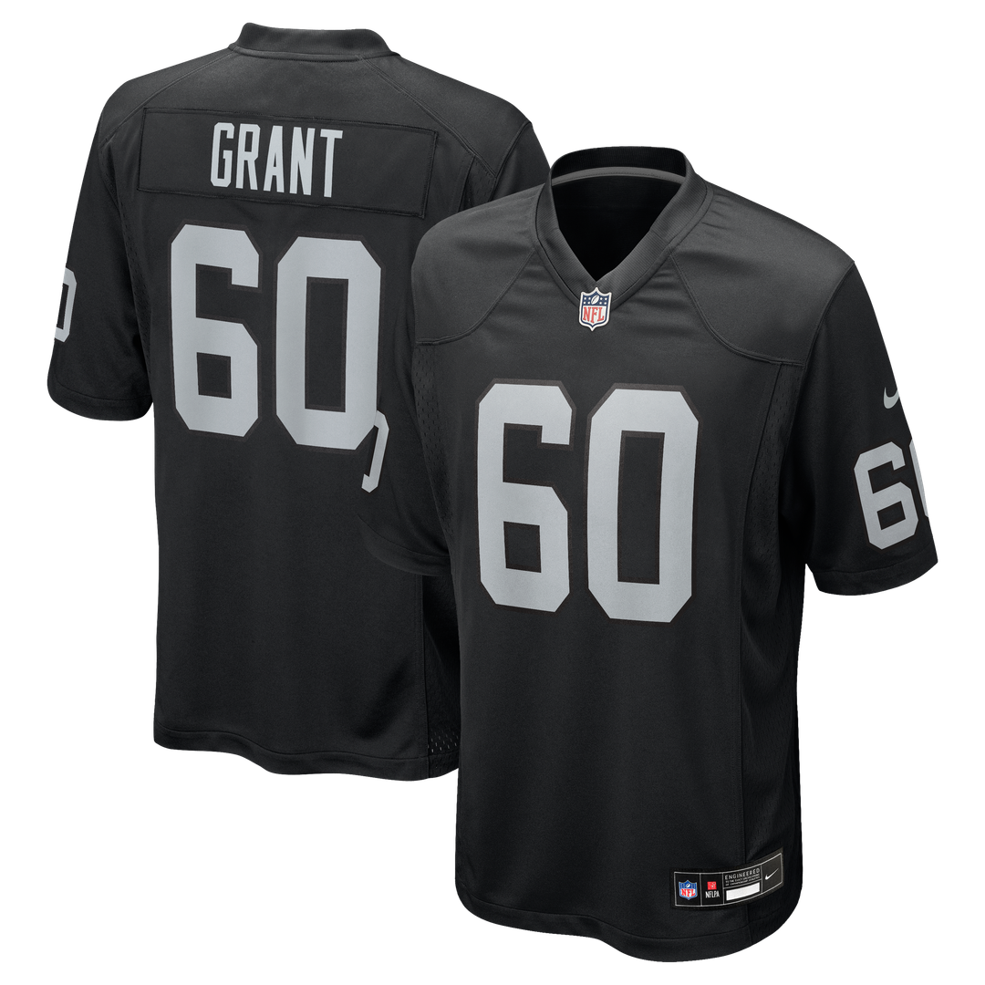 Charles Grant Las Vegas Raiders Nike Black Team Game Jersey