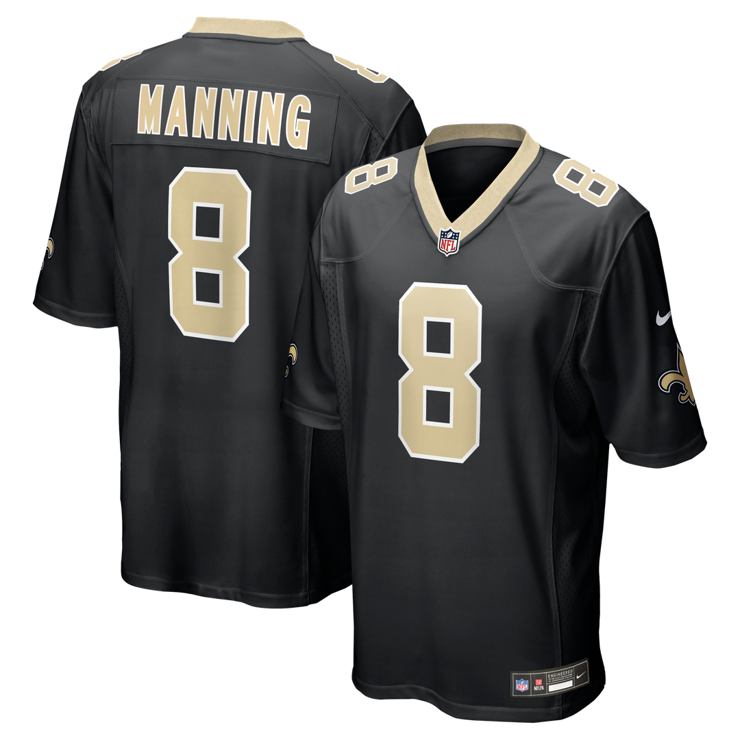 Archie Manning New Orleans Saints Nike Black Game Retired Player Jersey