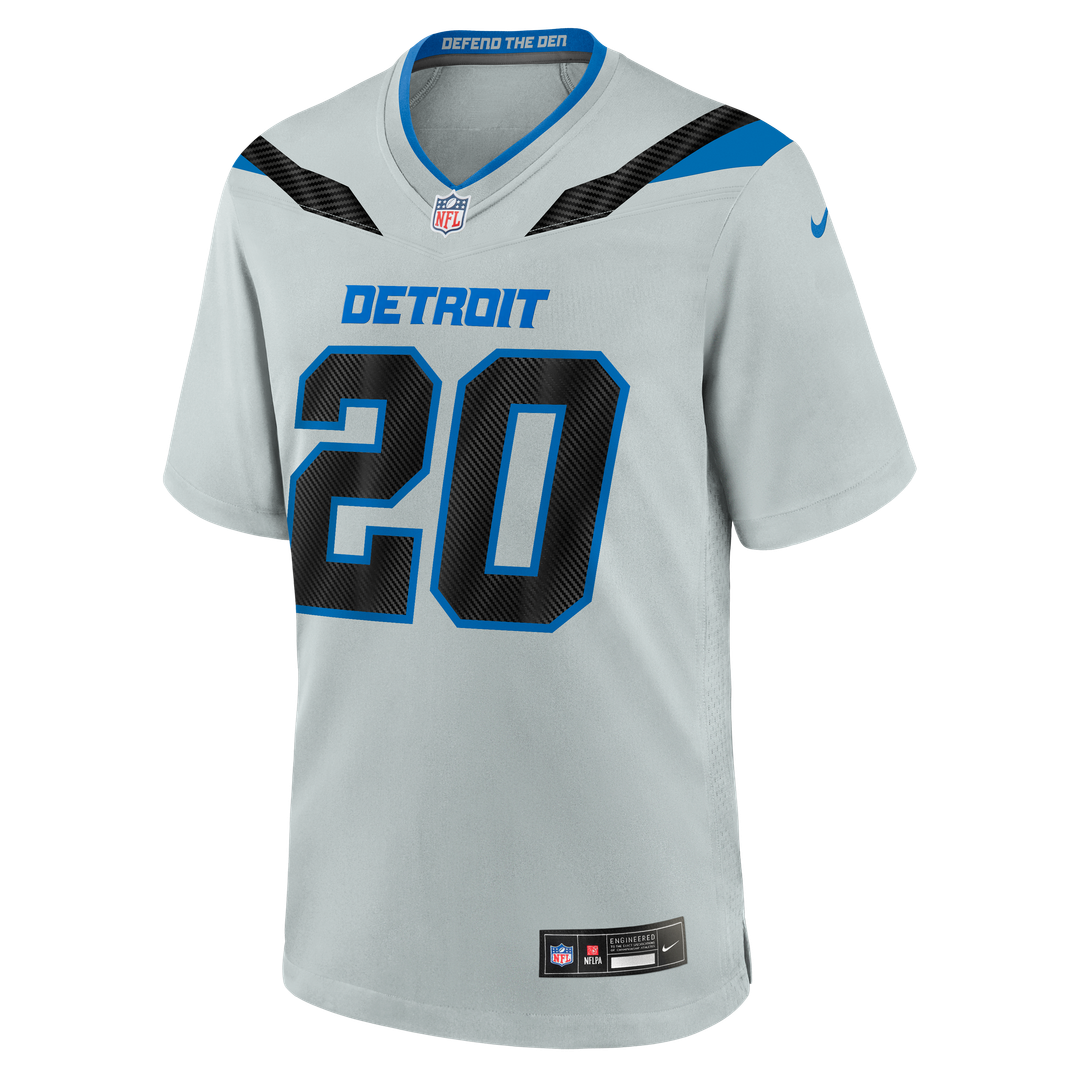 Barry Sanders Detroit Lions Nike Silver 2026 Rivalries Collection Game Jersey