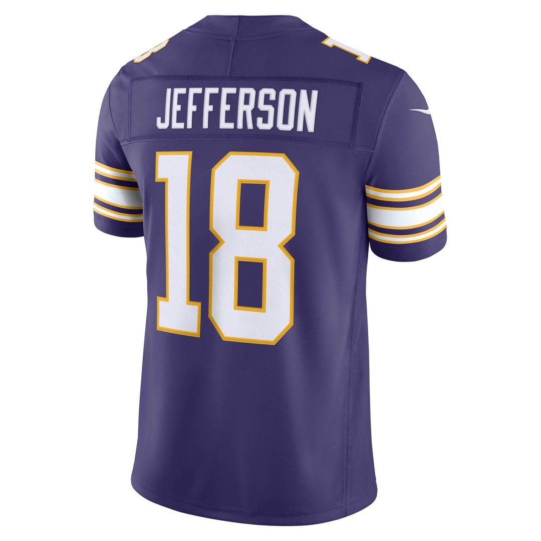 Justin Jefferson Minnesota Vikings Nike Purple Alternate Classic Vapor F.U.S.E. Stitched Limited Jersey