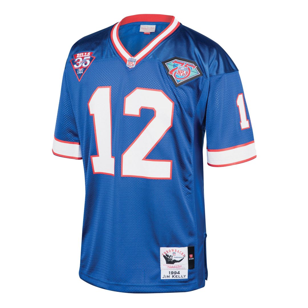Jim Kelly Buffalo Bills 1994 Mitchell & Ness Royal Authentic Throwback Retired Player Jersey