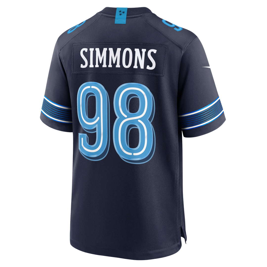 Jeffery Simmons Tennessee Titans Nike Navy 2026 Rivalries Collection Game Jersey