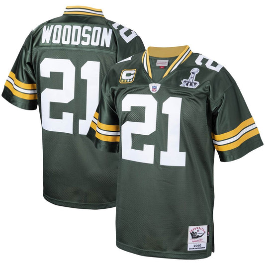 Charles Woodson Green Bay Packers 2010 Mitchell & Ness Green Authentic Throwback Retired Player Jersey