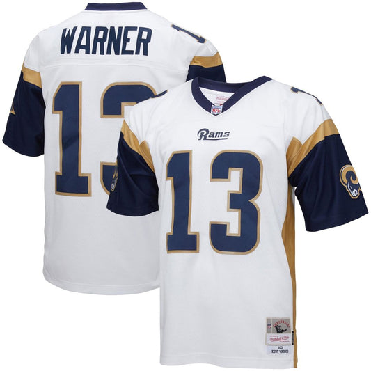 Kurt Warner Los Angeles Rams Mitchell & Ness White Big & Tall 2001 Retired Player Replica Jersey