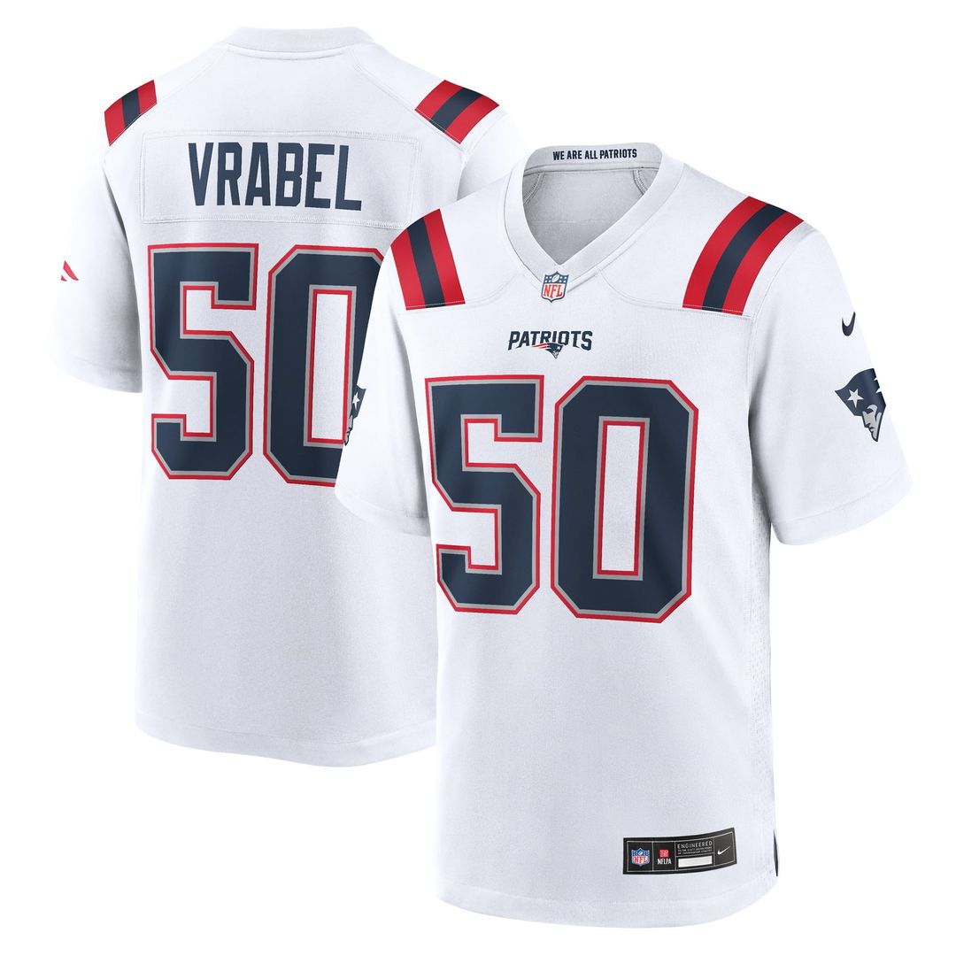 Mike Vrabel New England Patriots Nike White Retired Player Game Jersey
