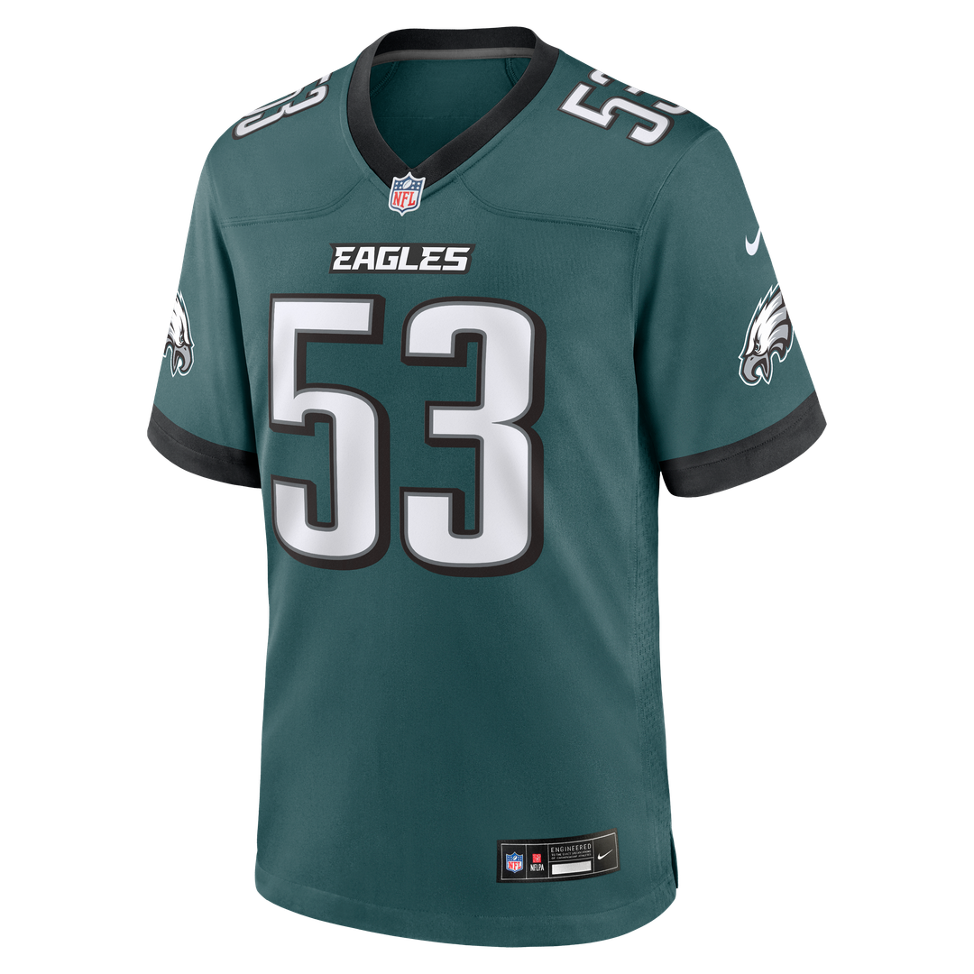 Zack Baun Philadelphia Eagles Nike Midnight Green Team Game Jersey