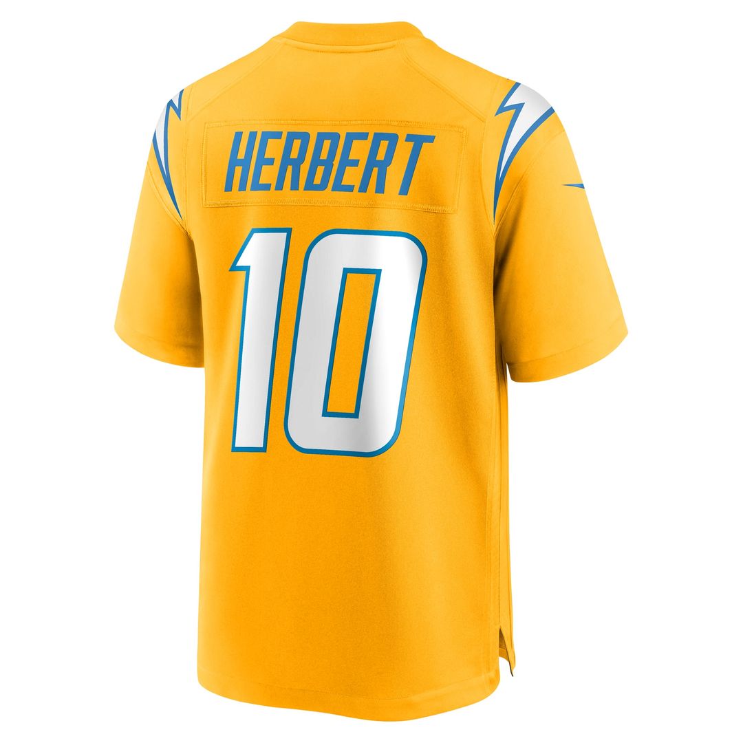 Justin Herbert Los Angeles Chargers Nike Gold Alternate Charger Power Game Player Jersey
