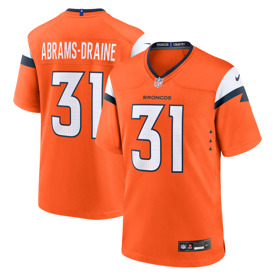Kris Abrams-Draine Denver Broncos Nike Orange Team Game Jersey