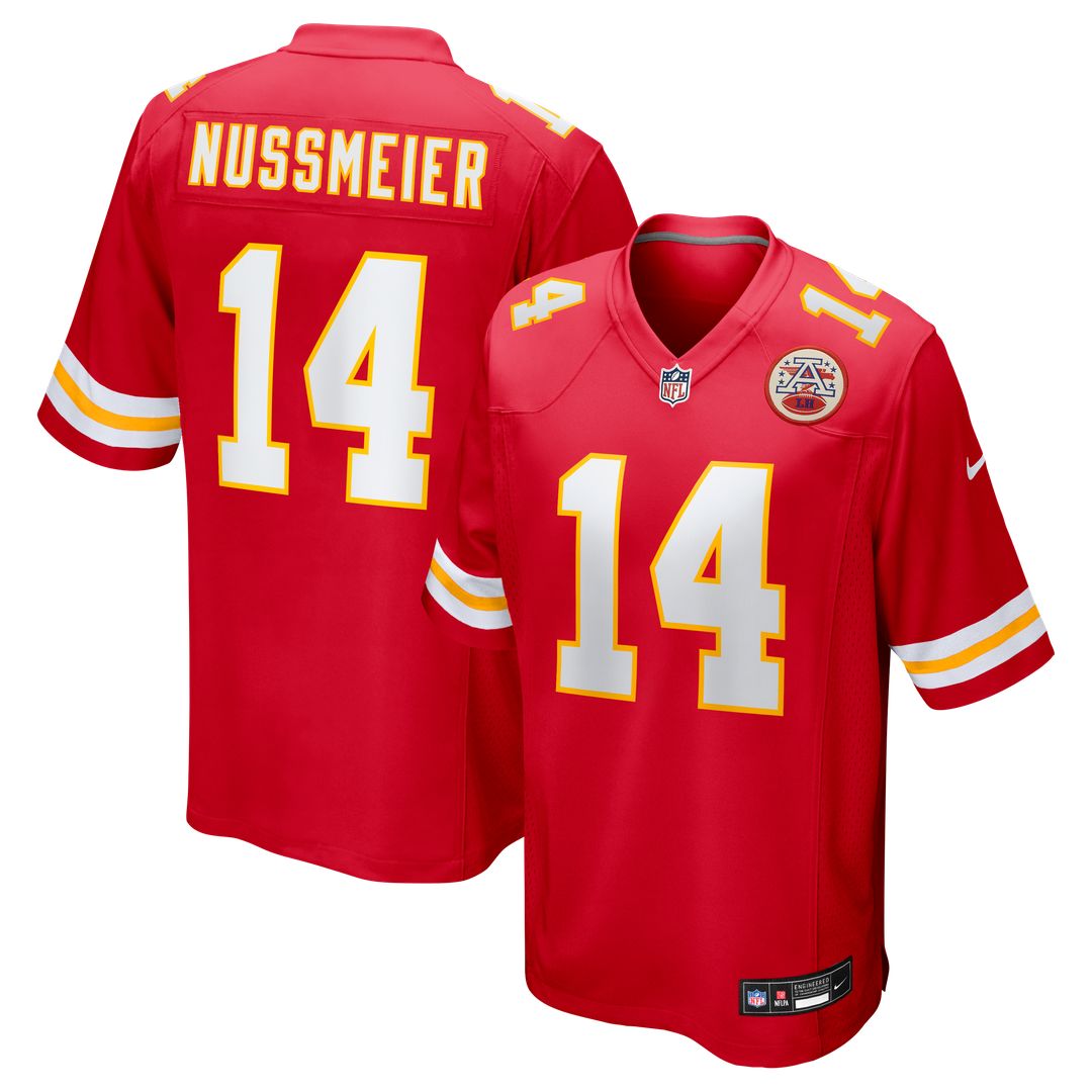 Garrett Nussmeier Kansas City Chiefs Nike Red Game Jersey