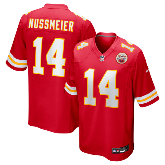 Garrett Nussmeier Kansas City Chiefs Nike Red Game Jersey