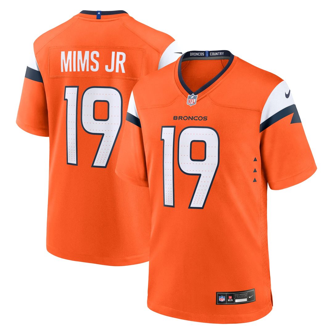 Marvin Mims Jr Denver Broncos Nike Orange Team Game Jersey