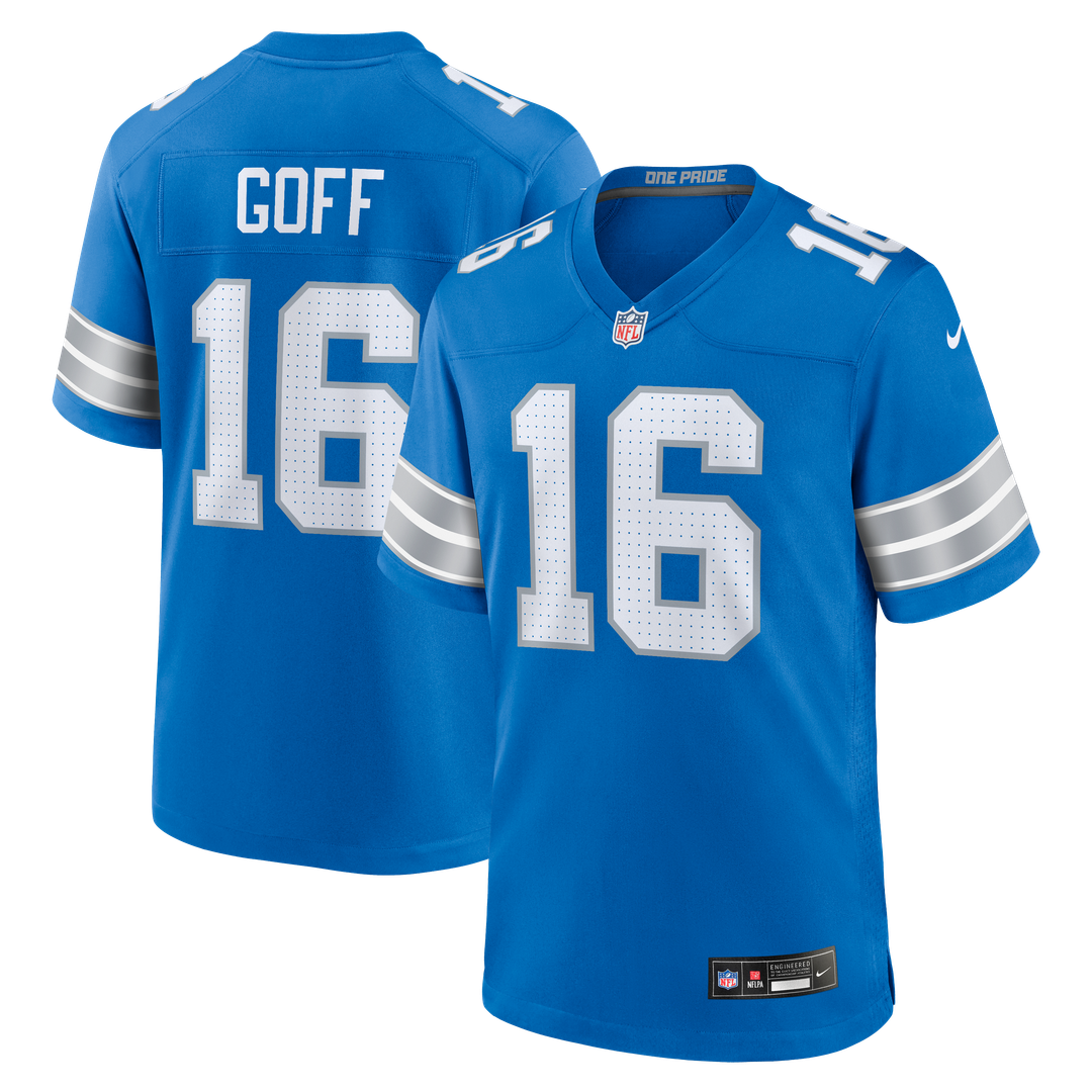 Jared Goff Detroit Lions Nike Blue Game Jersey