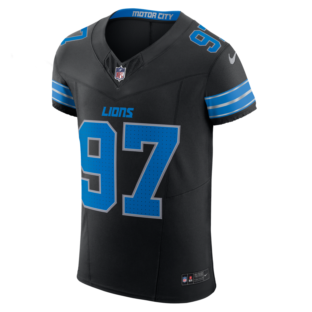 Aidan Hutchinson Detroit Lions Nike Black Alternate Vapor F.U.S.E. Elite Jersey