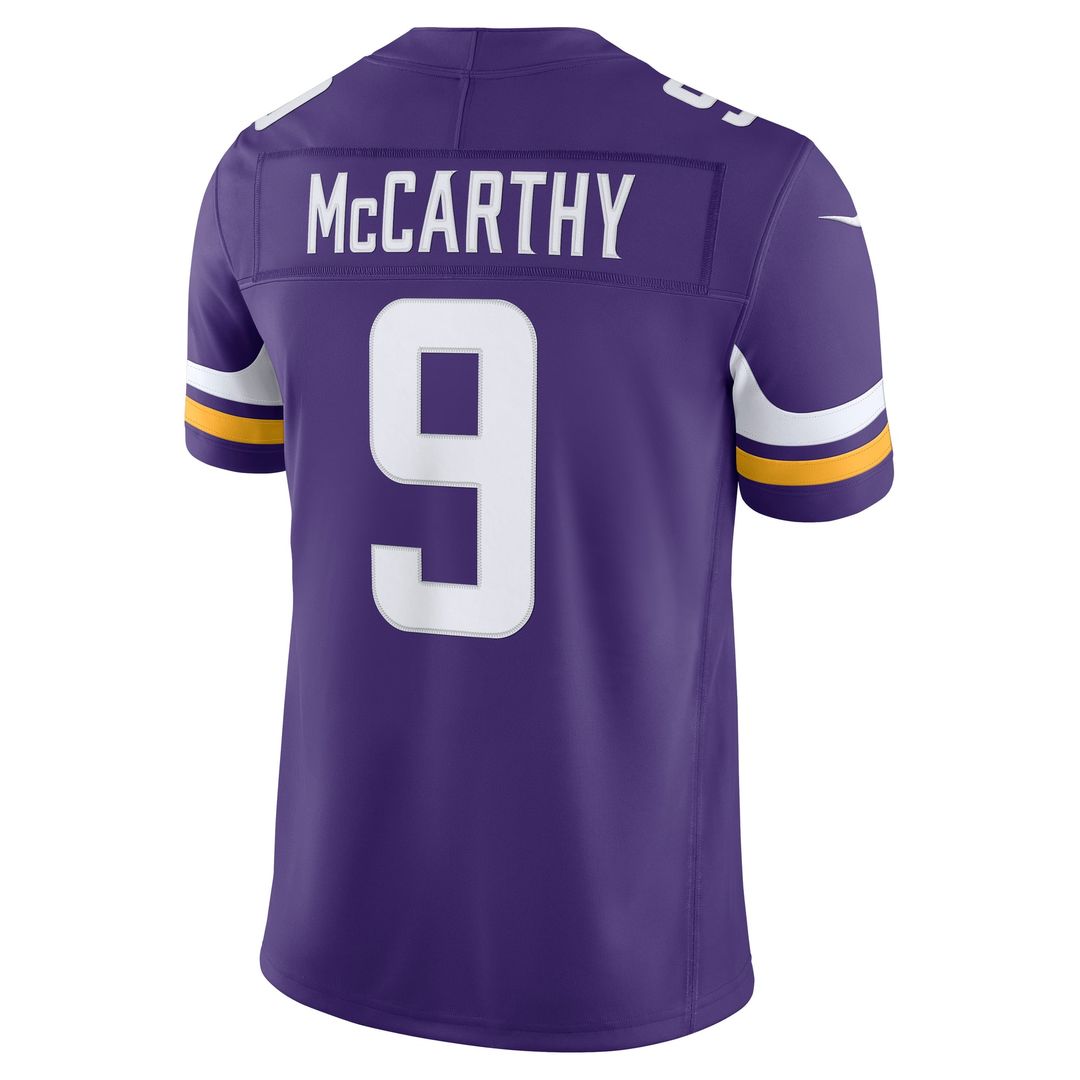 J.J. McCarthy Minnesota Vikings Nike Purple Team Vapor F.U.S.E. Stitched Limited Jersey
