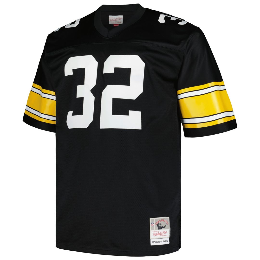 Franco Harris Pittsburgh Steelers Mitchell & Ness White Big & Tall 1976 Retired Player Replica Jersey