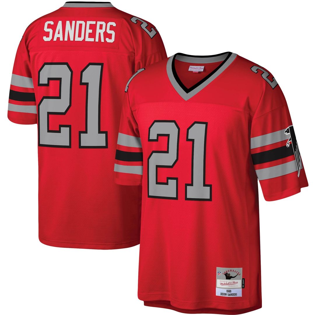 Deion Sanders Atlanta Falcons Mitchell & Ness Red Legacy Replica Jersey