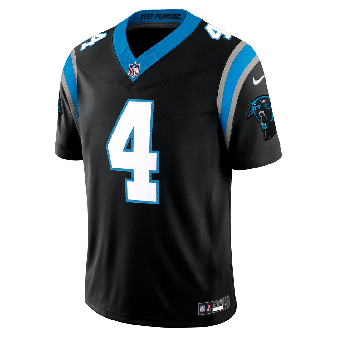 Tetairoa McMillan Carolina Panthers Nike Black Team Vapor F.U.S.E. Stitched Limited Jersey