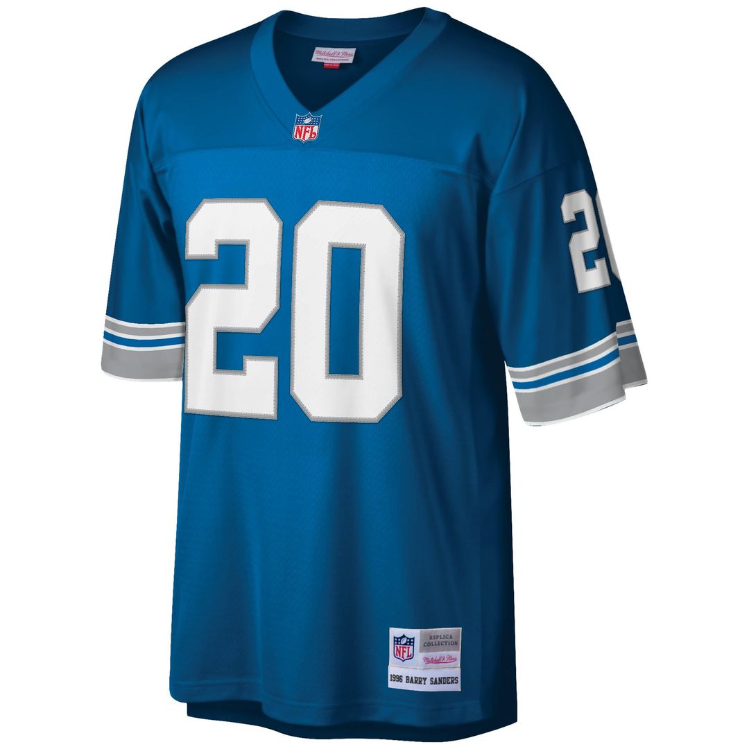 Barry Sanders Detroit Lions Mitchell & Ness Blue Big & Tall 1996 Retired Player Replica Jersey