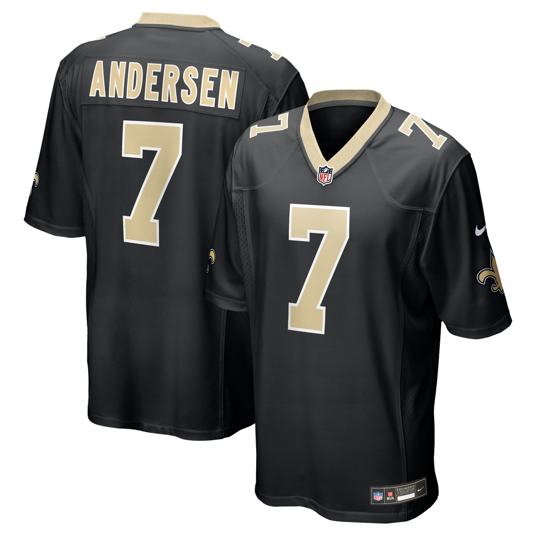 Morten Andersen New Orleans Saints Nike Black Game Retired Player Jersey