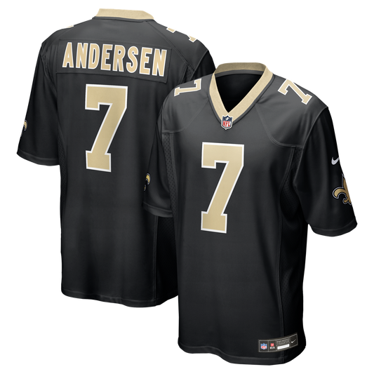 Morten Andersen New Orleans Saints Nike Black Game Retired Player Jersey