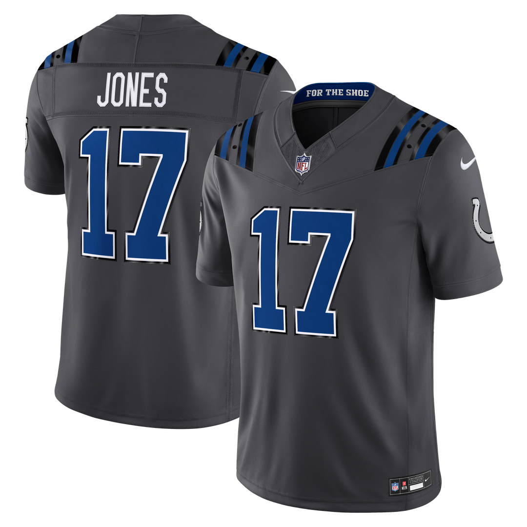 Daniel Jones Indianapolis Colts Nike Anthracite 2026 Rivalries Collection Stitched Limited Jersey