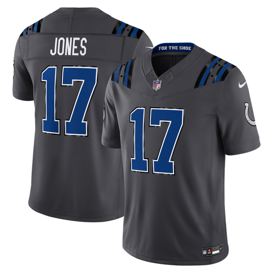 Daniel Jones Indianapolis Colts Nike Anthracite 2026 Rivalries Collection Stitched Limited Jersey
