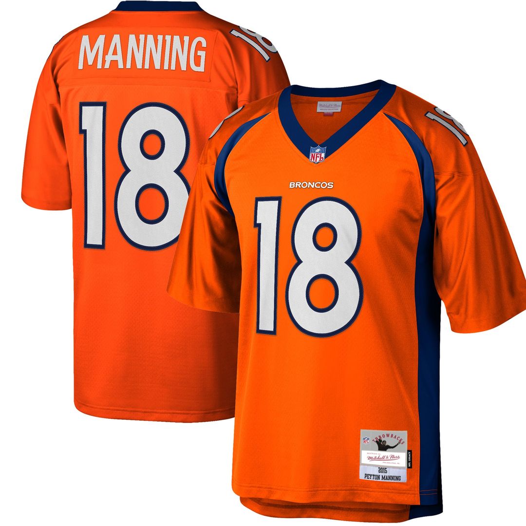 Peyton Manning Denver Broncos Mitchell & Ness Orange Big & Tall 2015 Retired Player Replica Jersey