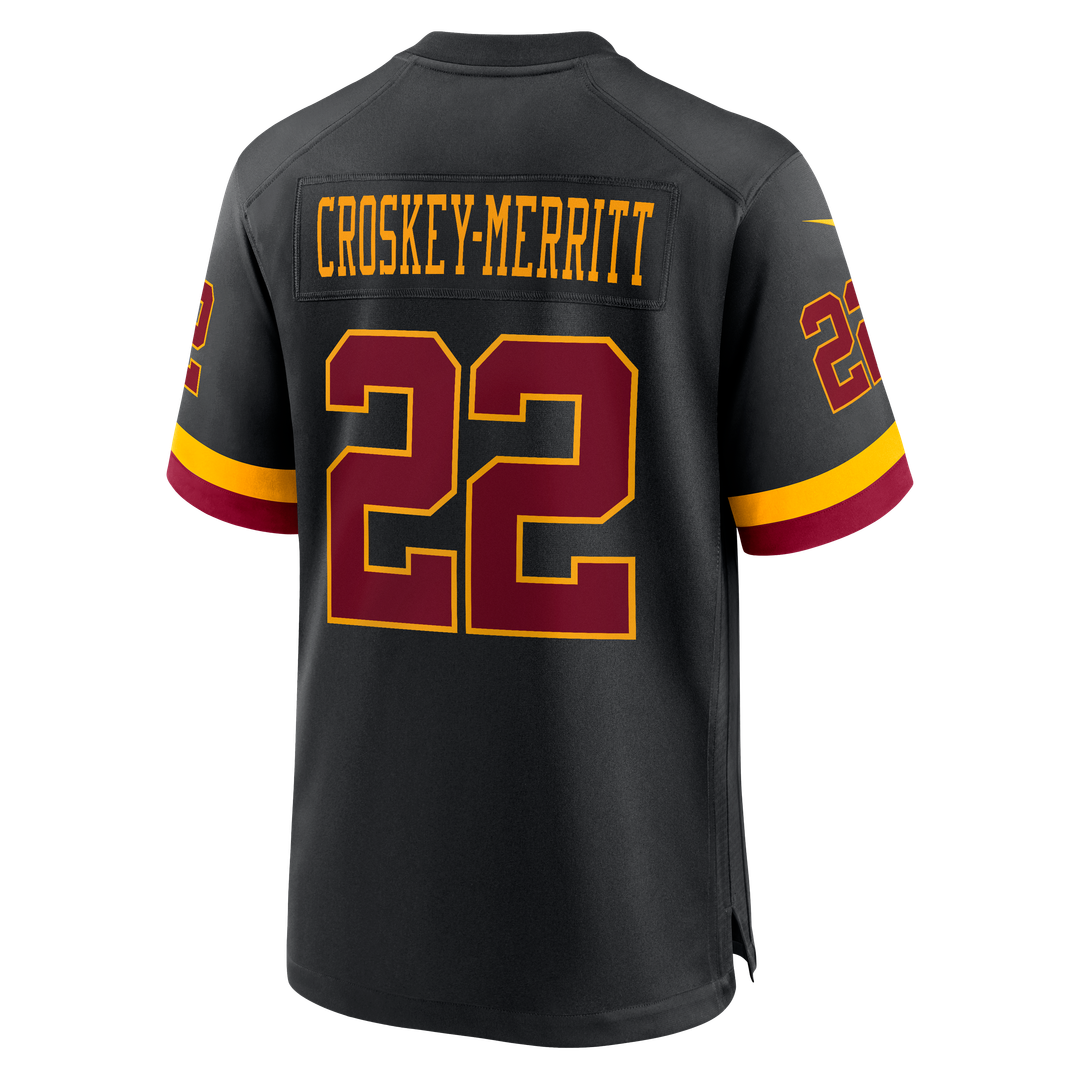 Jacory Croskey-Merritt Washington Commanders Nike Black Hail Raiser Alternate Game Jersey
