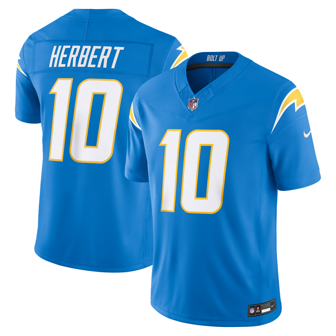 Justin Herbert Los Angeles Chargers Nike Powder Blue Team Vapor F.U.S.E. Stitched Limited Jersey