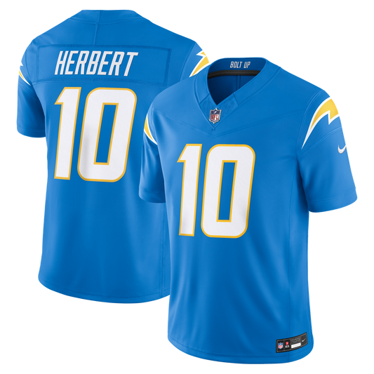 Justin Herbert Los Angeles Chargers Nike Powder Blue Team Vapor F.U.S.E. Stitched Limited Jersey