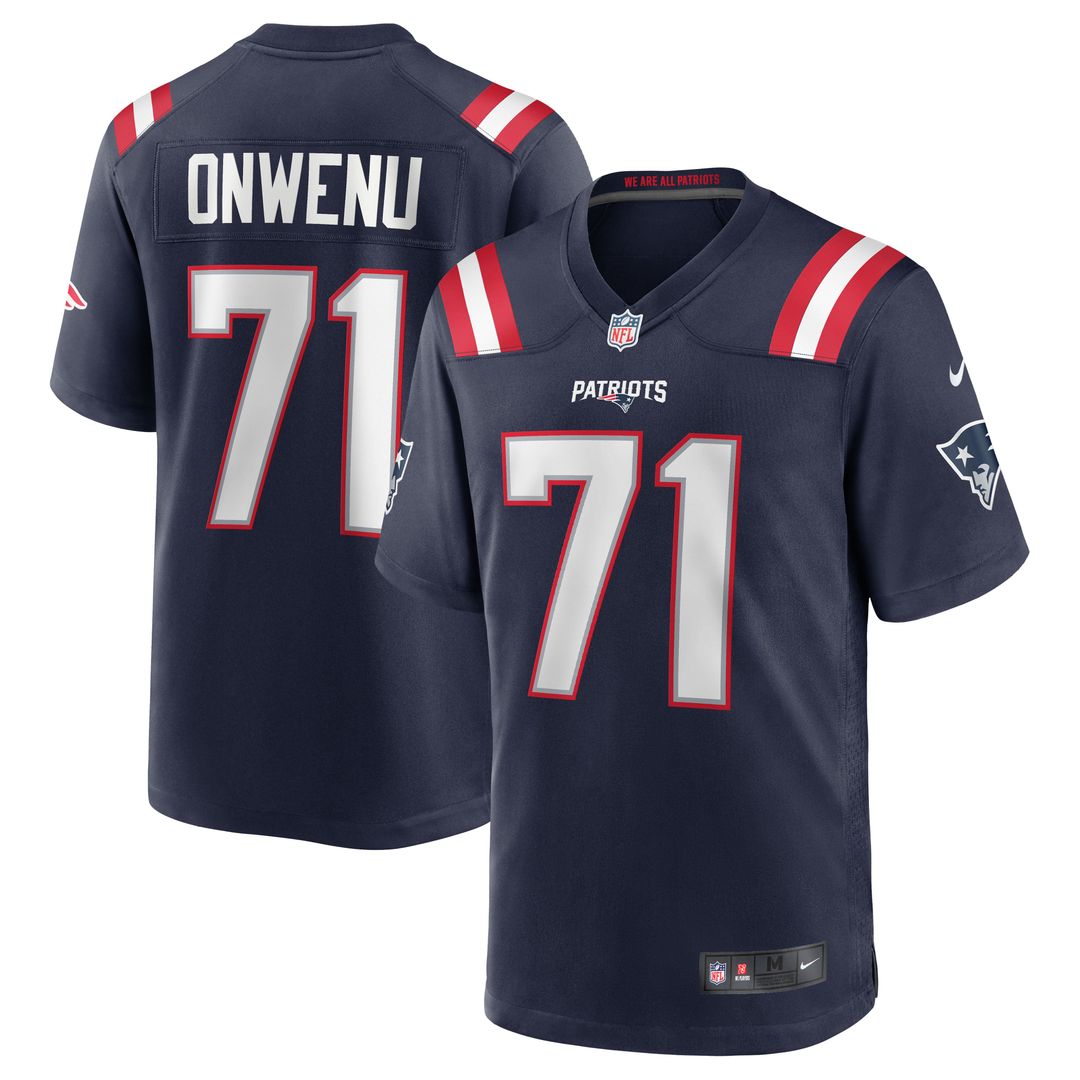 Mike Onwenu New England Patriots Nike Navy Team Game Jersey