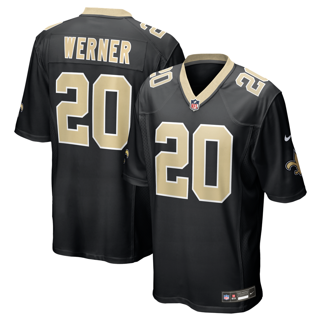 Pete Werner New Orleans Saints Nike Black Game Jersey