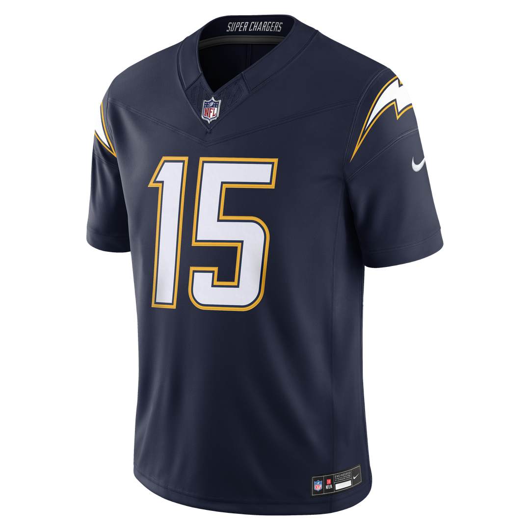 Ladd McConkey Los Angeles Chargers Nike Navy Alternate Super Chargers Vapor F.U.S.E. Stitched Limited Jersey