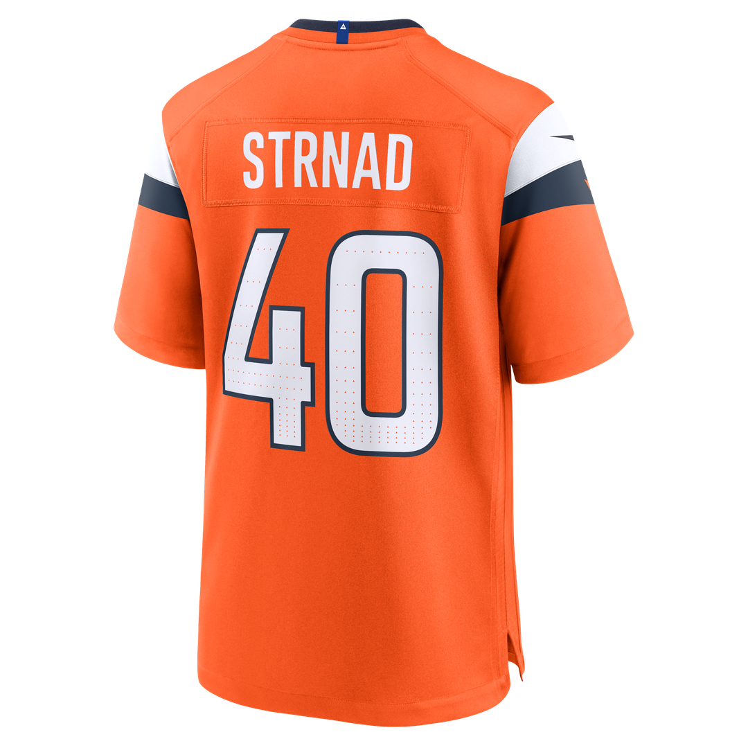Justin Strnad Denver Broncos Nike Orange Team Game Jersey
