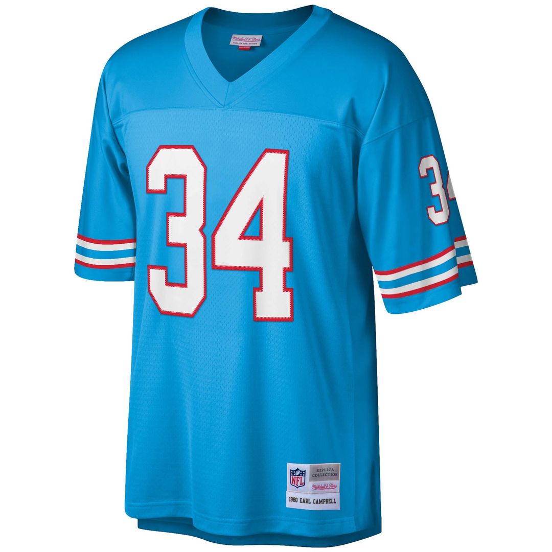 Earl Campbell Houston Oilers Mitchell & Ness Light Blue Legacy Replica Jersey