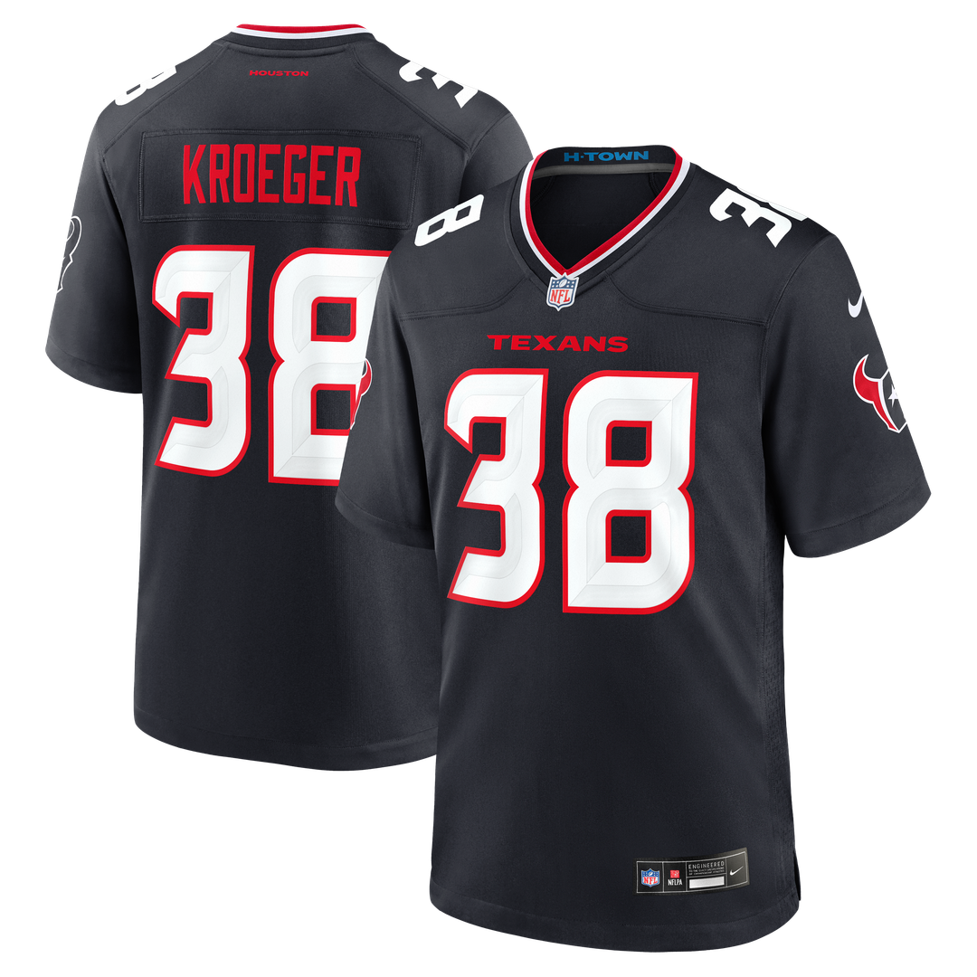 Kai Kroeger Houston Texans Nike Navy Team Game Jersey