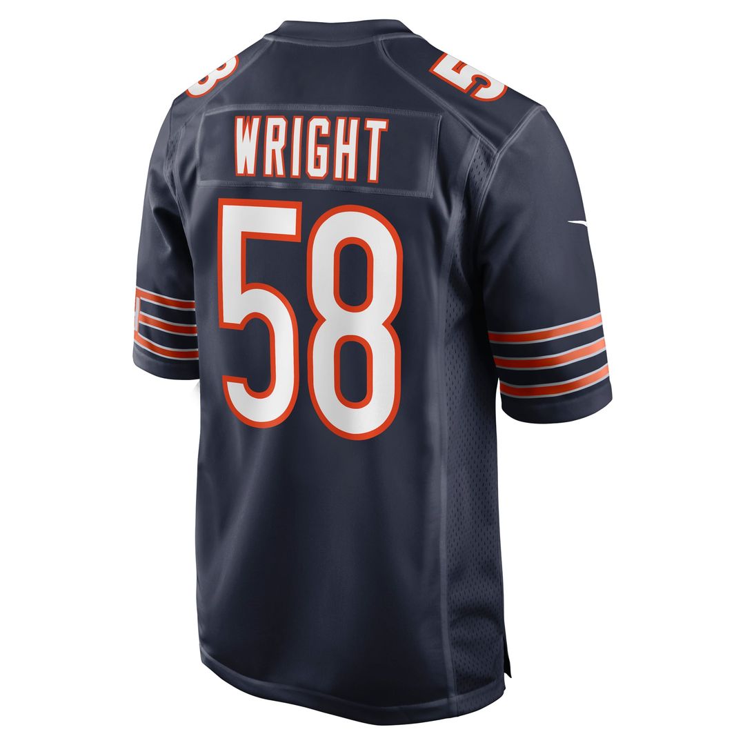 Darnell Wright Chicago Bears Nike Navy Game Jersey
