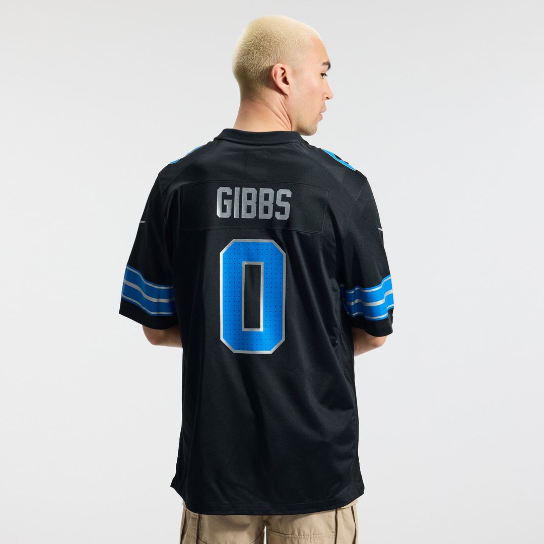 Jahmyr Gibbs Detroit Lions Nike Black 2nd Alternate Game Player Jersey