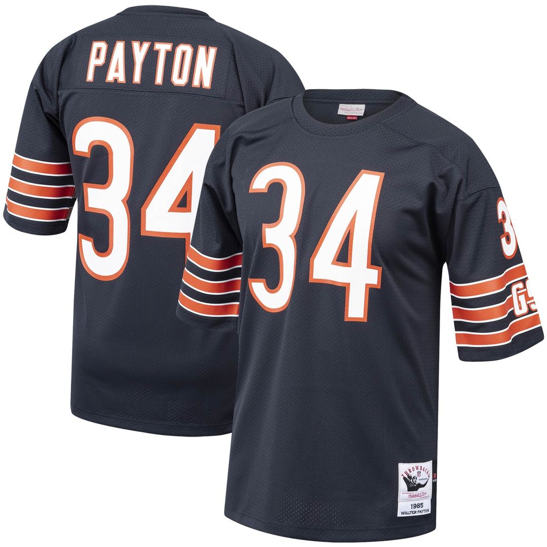 Walter Payton Chicago Bears 1985 Mitchell & Ness Navy Authentic Throwback Retired Player Jersey