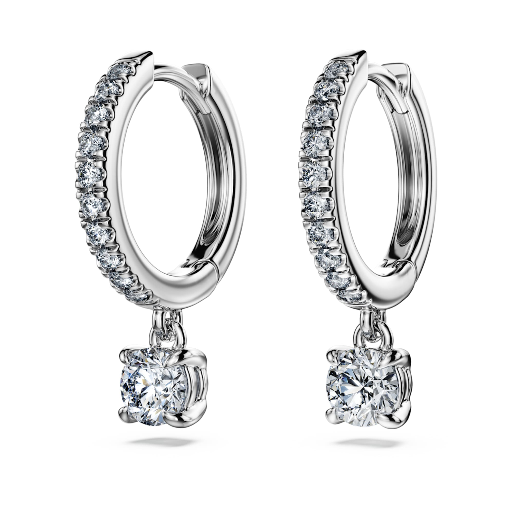 Swarovski Eternity drop earrings Lab-grown diamonds 0.7 ct tw, Round shape, 14K white gold