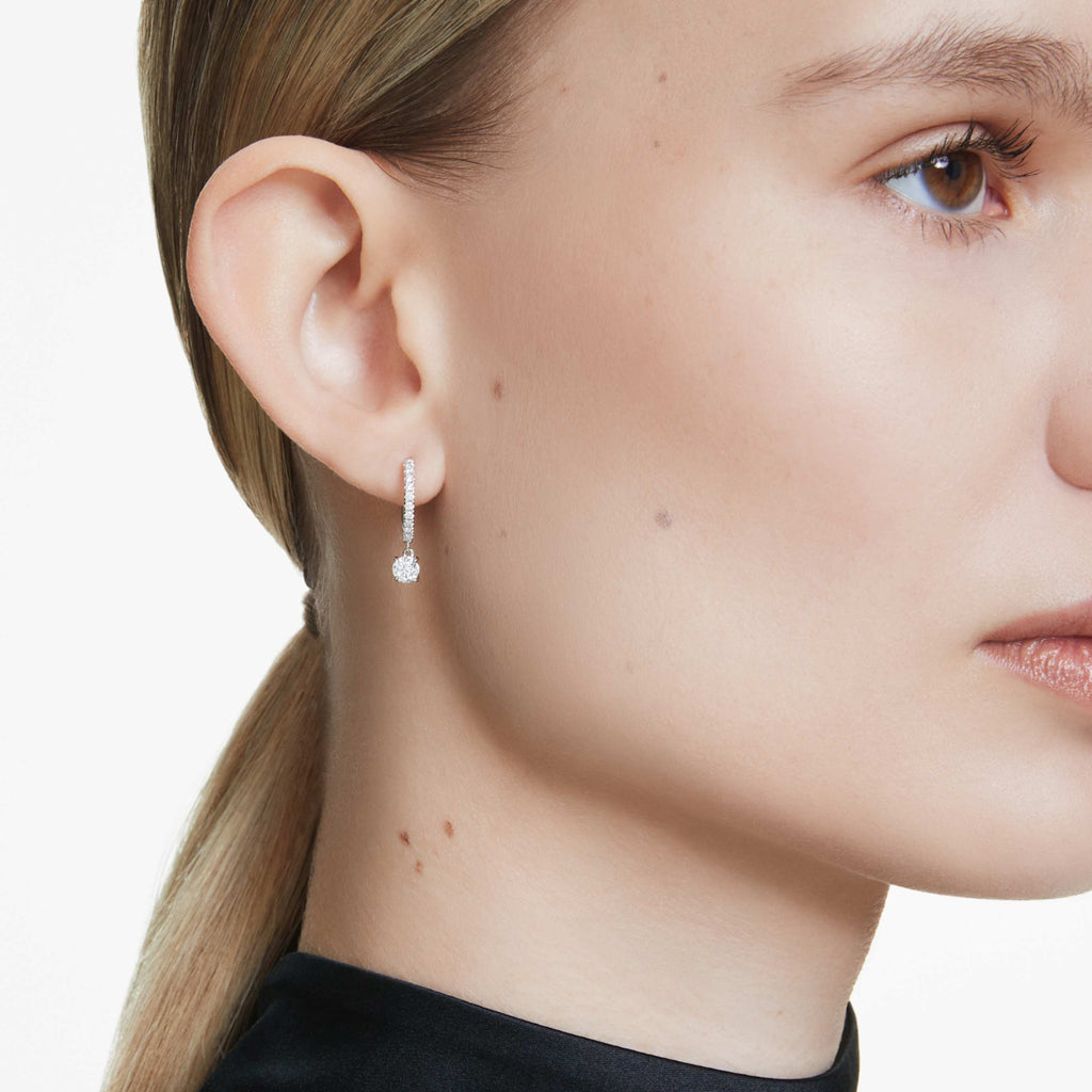 Swarovski Eternity drop earrings Lab-grown diamonds 0.7 ct tw, Round shape, 14K white gold