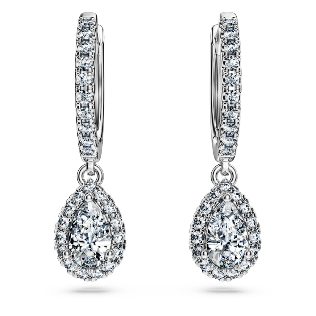 Swarovski Eternity drop earrings Lab-grown diamonds 1.25 ct tw, Pear shape, 14K white gold